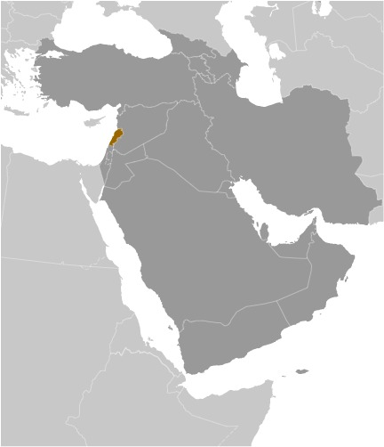 Lebanon Locator Map